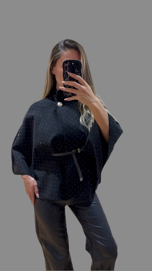 Diamante Belted Cape