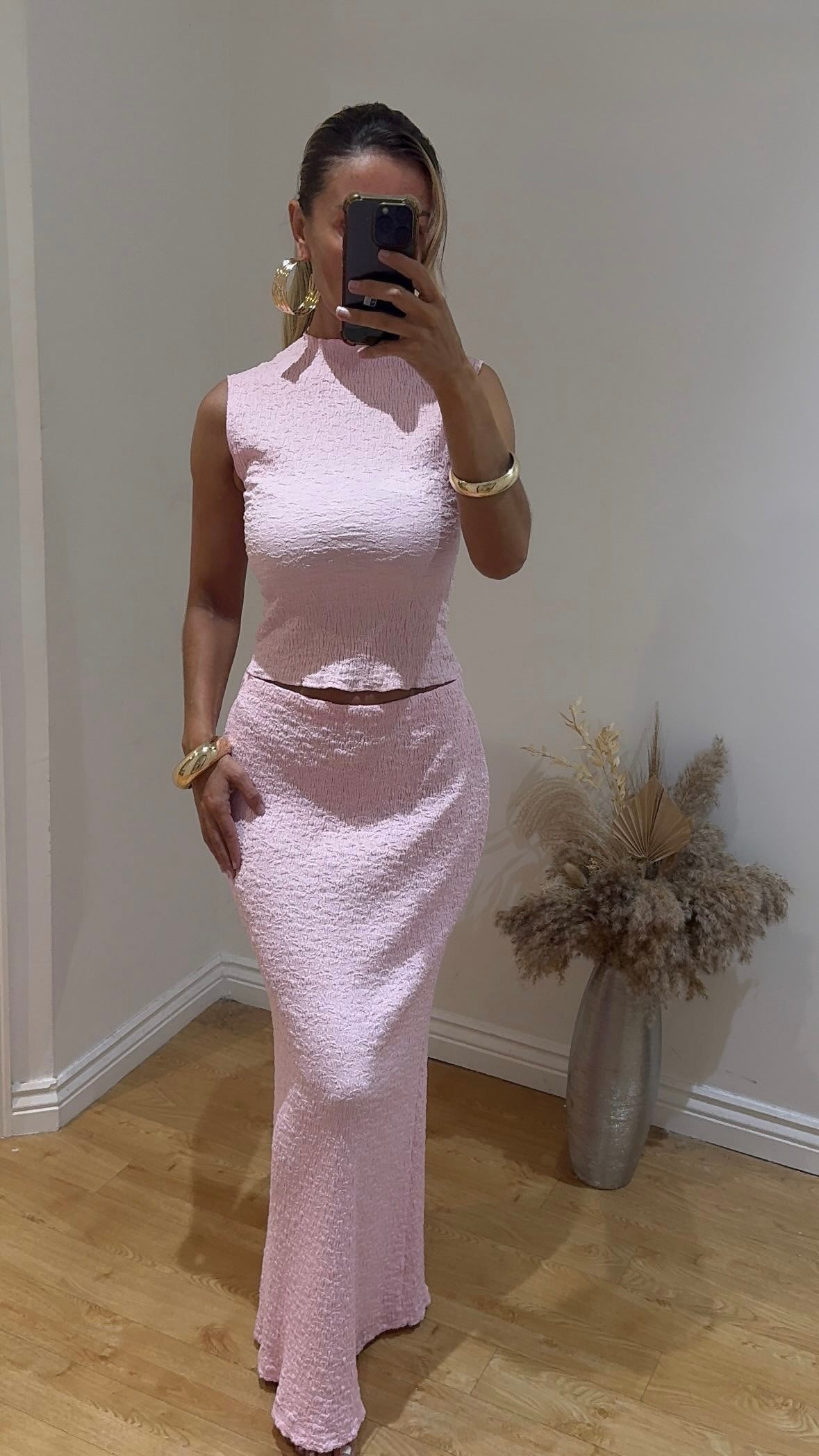 Waffle Maxi Skirt Co-Ord