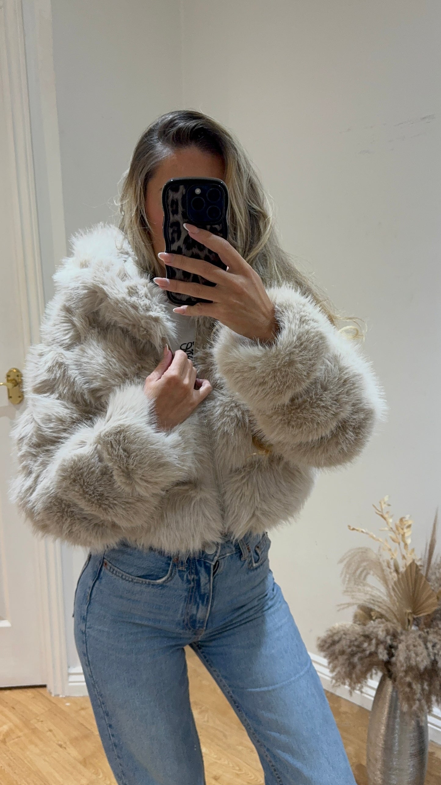 Faux Fur Bomber Coat