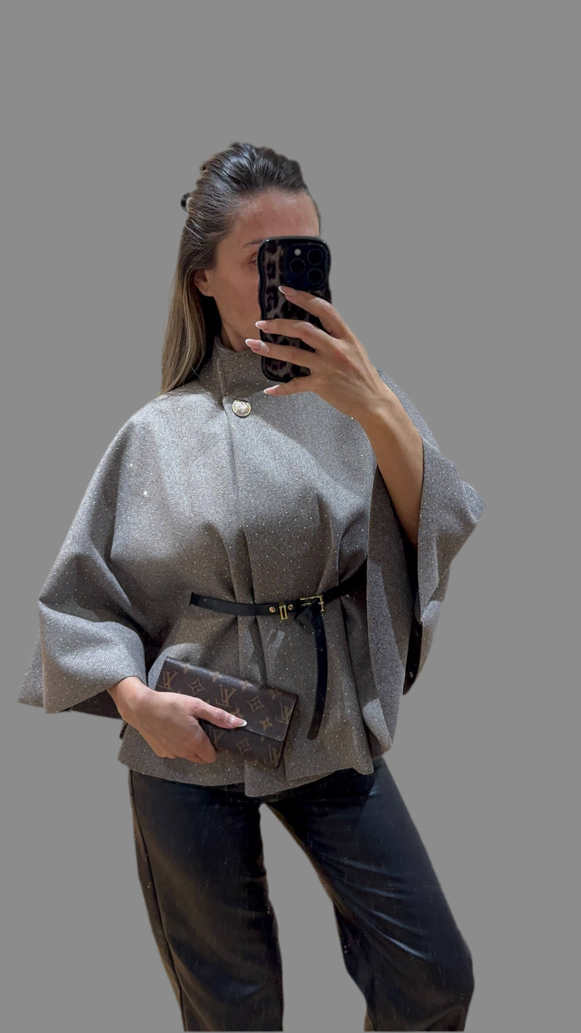 Diamante Belted Cape