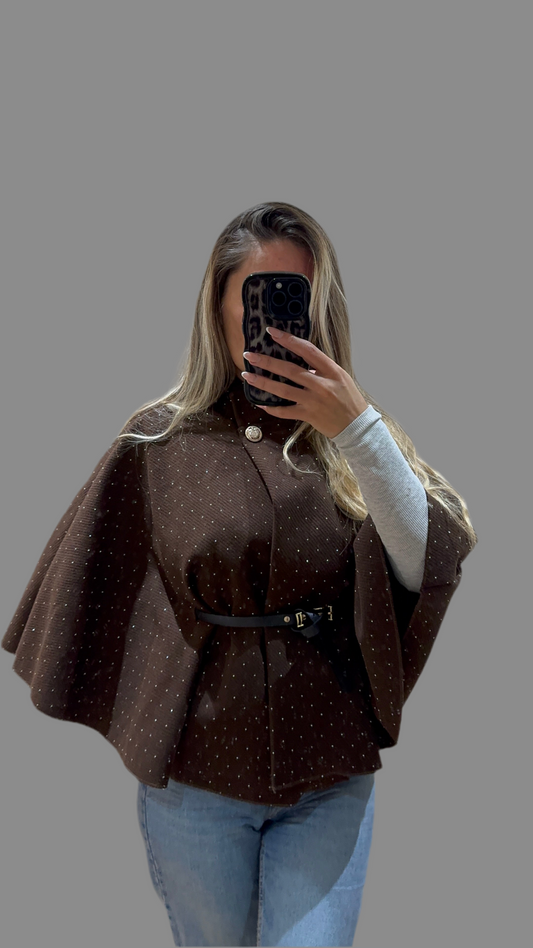 Diamante Belted Cape