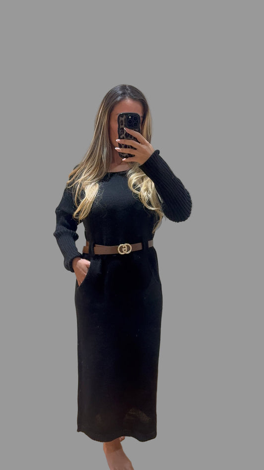 Belted Knit Dress