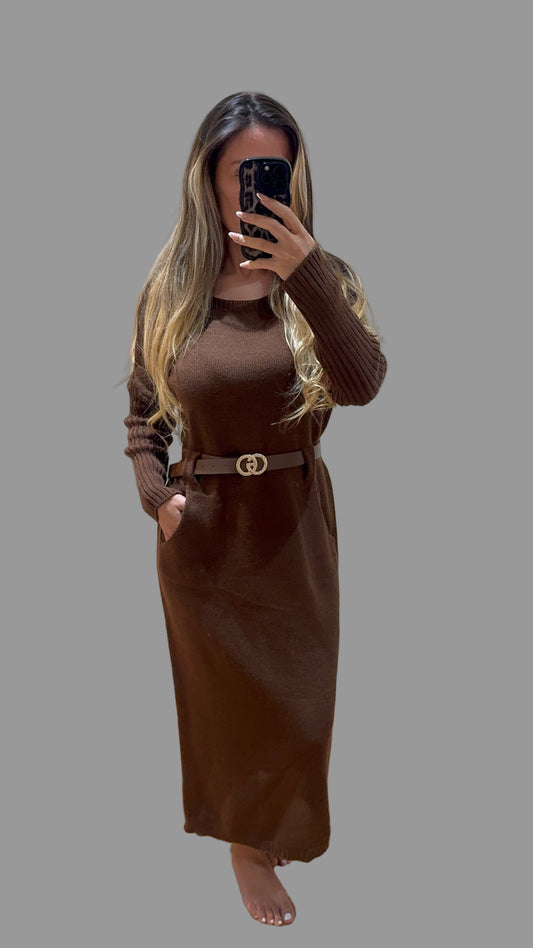 Belted Knit Dress