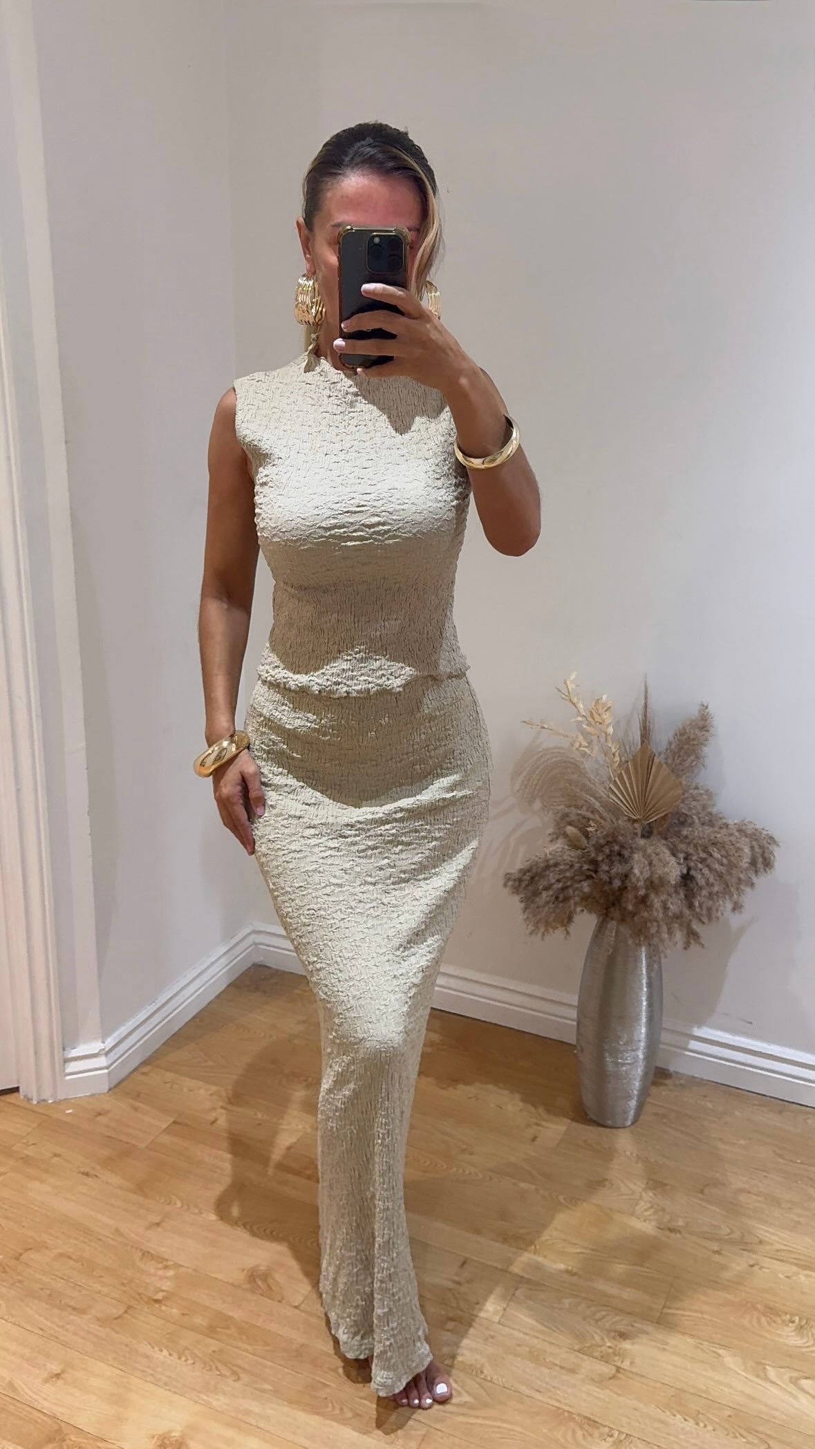 Waffle Maxi Skirt Co-Ord