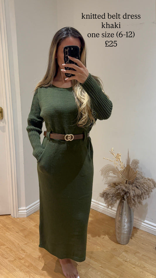 Belted Knit Dress