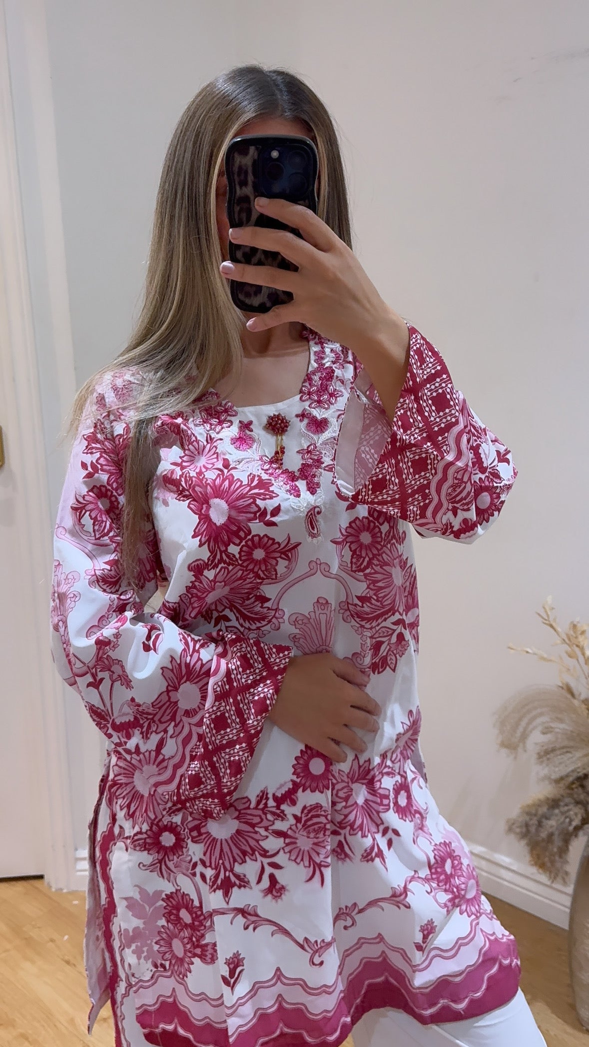 flower emroidery lawn co-ord